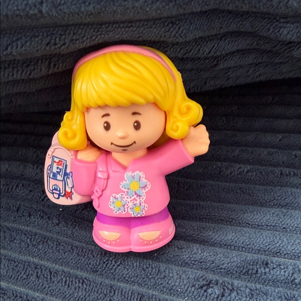 Little People Girl Pink and Yellow with Backpack